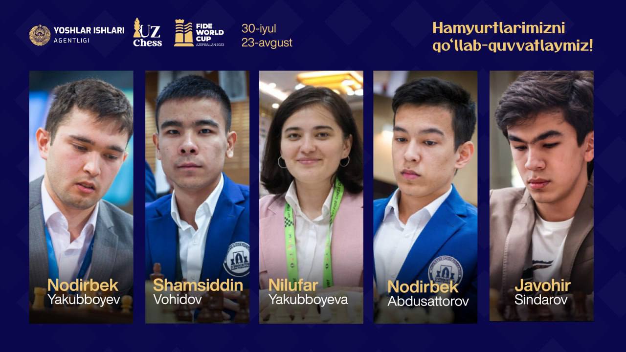 Bugun Ozarbayjon poytaxti Boku shahrida shaxmat olamida 2023-yilning eng muhim turniri — Jahon kubogi start oladi